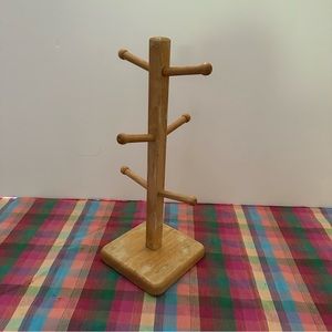 Beechwood tree mug/cup stand holder for up to 6
